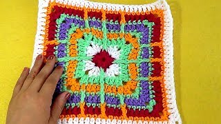 CUADRO TEJIDO A CROCHET PASO A PASO CON PUNTOS EN RELIEVE INTERCALADOS FACIL [upl. by Llezo]