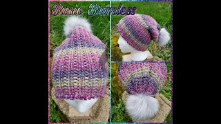 Basic Brimless Loom Knit Beanie [upl. by Surtemed576]