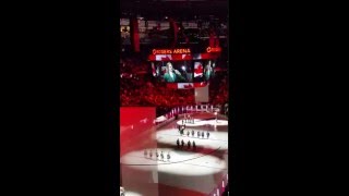 Canucks  Blackhawks  National Anthem of Canada [upl. by Allsopp]