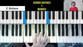 acordes mayores y menores en piano  tutorial [upl. by Esaele]