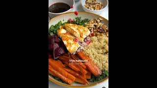 Halloumi amp carrot roasted honey bowl its healthy dishes [upl. by Josiah]