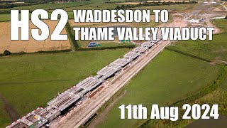 HS2  Waddesdon to Thame Valley Viaduct  11th Aug 2024 [upl. by Dulci]