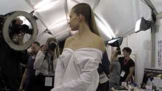 Issey Miyake  Backstage  PE 2014  Paris Fashion Week [upl. by Haletky]