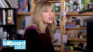 Taylor Swift Steals Our Hearts While Performing Lover on NPR Tiny Desk  Billboard News [upl. by Ennovehc]