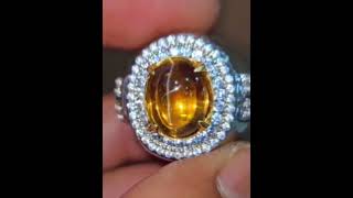 Cat Eye Chrysoberyl 7crt NH SRILANKA Ring Gold Diamond [upl. by Yhtur460]