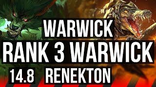 WARWICK vs RENEKTON TOP  Rank 3 Warwick Dominating  BR Challenger  148 [upl. by Yelrak]