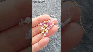 Glittering crystal pearl earrings Jewelry making for beginners shorts auroracrystaldesign [upl. by Roseann132]