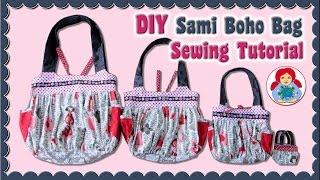 DIY  Handbag Boho Hobo Bag  Step by Step Tutorial • Sami Dolls [upl. by Cynth]