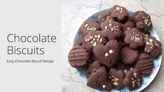 Easy Chocolate Biscuit Recipe l Homemade Chocolate Cookies [upl. by Lehar900]