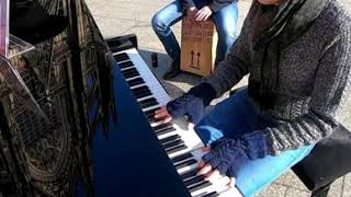 Camila Cabello Havana Piano Cover live at COLOGNE CATHEDRAL Central Station  feat Cajón [upl. by Amsirahc]