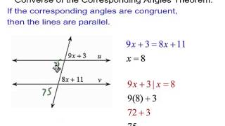 Geometry Ch 33 Proving Lines Parallel [upl. by Mafala]