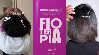 Testando a FIOTERAPIA no meu cabelo CRESPO TIPO4  SERÁ que alisou ou NÃO [upl. by Suriaj]