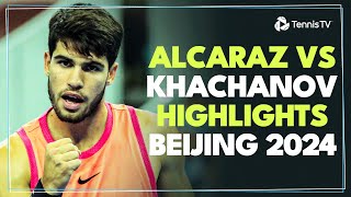 Carlos Alcaraz vs Karen Khachanov Highlights  Beijing 2024 [upl. by Ambrogino]