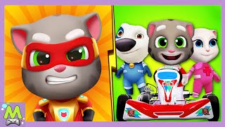 Talking Tom Hero Dash vs My Tom KartСупергерой Том против Поддельного ТомаГонщикаКто Круче [upl. by Plumbo]