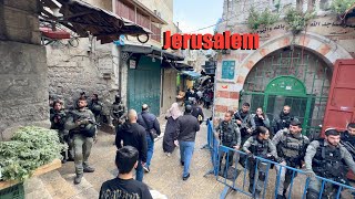 Ramadan in Jerusalem Muslim Quarter of the Old City from Damascus Gate to Jaffa Gate [upl. by Auoy]