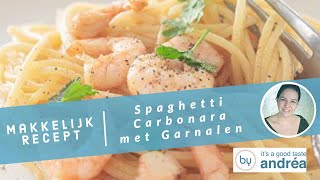 Spaghetti carbonara met garnalen [upl. by Atilek392]