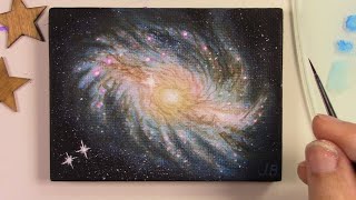 Spiral Galaxy Acrylic Painting For Beginners 🌠✨️ [upl. by Enorej]