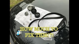 BMW N55 belt tensioner pulley replacement E82 [upl. by Llesig]