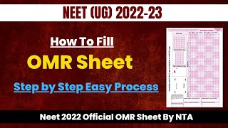 Neet 2022  How to fill OMR sheet  Step by step easy process  Official OMR sheet from NTA [upl. by Alrak99]