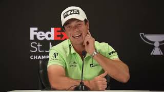 Viktor Hovland Tuesday Press Conference 2024 Fedex St Jude Championship [upl. by Llerrad]