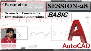 AutoCAD Hindi Session 28  How to Use Parametric Constraints  Geometric  Dimensional [upl. by Hinman]