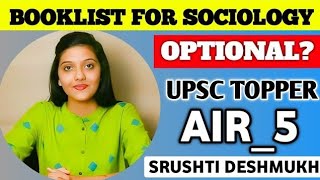 Best Sociology Books for UPSC CSE  Srushti Deshmukh [upl. by Monteith]