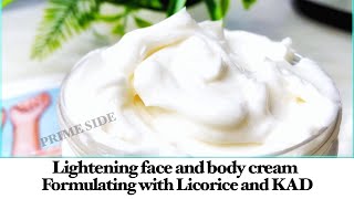 Formulating Lightening face and body cream with Licorice and KAD [upl. by Kathy]