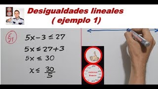 Como resolver una desigualdad lineal Ejemplo 1paso a paso  Inecuación lineal [upl. by Riatsala]