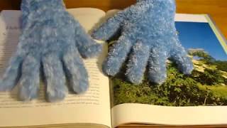 ASMR Relax and enjoy sounds of flipping pages while wearing soft fuzzy blue gloves [upl. by Sakram483]