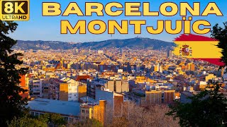 【8K】Barcelona Montjuïc  Walking Tour [upl. by Derman150]