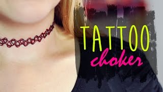 DIY  90s Tattoo Choker Necklace  Gargantilha dos anos 90 with pendant  com pingente [upl. by Hairahcaz]