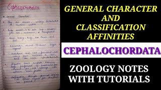 GENERAL CHARACTER AND CLASSIFICATION OF CEPHALOCHORDATA IN HINDI cephalochordatanotes zoology vbu [upl. by Coheman]