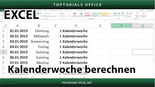 Kalenderwoche von einem Datum berechnen in Excel [upl. by Kelila922]