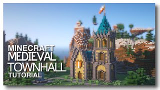 Minecraft How to Build a Medieval Town Hall [upl. by Drais]