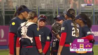 Italy vs USA 2024 WNSC Womens Softball World Cup [upl. by Aizan]