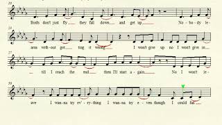 Try Everything  Shakira  Zootopia  Instrumental sheet music with lyrics [upl. by Animar734]