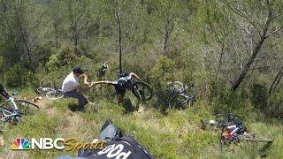 INSANE onsite footage from chaotic Stage 13 crash  Tour de France 2021  NBC Sports [upl. by Walford]