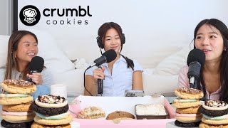 SISTER QampA WHILE TRYING ALL CRUMBL COOKIE FLAVORS [upl. by Ierbua]