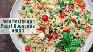 Best Mediterranean Pearl Couscous Salad  The Mediterranean Dish [upl. by Llemmart]