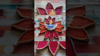 Rangoli designdiy shotsvideo rangoli cardboardcraft malticolor morethanone reuseidea [upl. by Kussell]