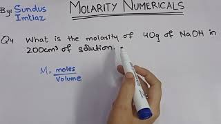 Molarity Numericals  Easy Method [upl. by Fee91]