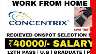 CONCENTRIX INDIA HIRING  LIVE TEST ANSWERS  WORK FROM HOME JOBS 2024  ONLINE JOBS AT HOME [upl. by Guilbert]