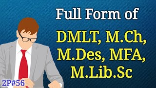 Full Form of DMLT MCH MDES MFA MLIBSC in Education  General Knowledge in Hindi  Mahipal Rajput [upl. by Ayahc]