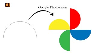 How to create Google Photos Logo design  Adobe Illustrator Tutoriallogo kaysar designtutorial [upl. by Hamlet919]