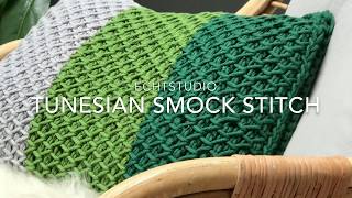 Tunisch haken Tunesian Smock Stitch [upl. by Ebaj]