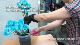 How To Create Blue Rose by 24Hrs City Florist Singapore [upl. by Lytsyrk87]