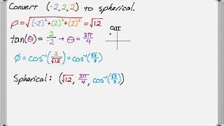 Converting to Spherical Coordinates Point Ordered Triple and a Sphere [upl. by Quick]