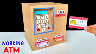 How to Make ATM Machine  Working Atm card  Personal ATM Machine with Cardboard Diy ATM Project [upl. by Liebermann]