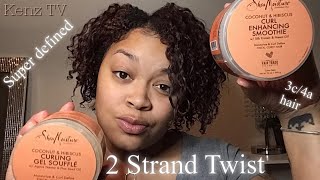 Twist Out on Transitioning Hair  Shea Moisture Curling Gel Soufflé [upl. by Adda]