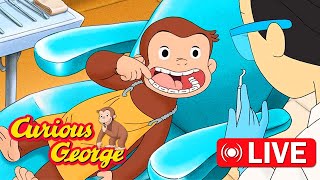 🔴 LIVE Curious George Full Episodes 🐵 George Learns to Brush His Teeth 🦷 Kids Cartoon 🐵 Kids Movies [upl. by Bedwell]